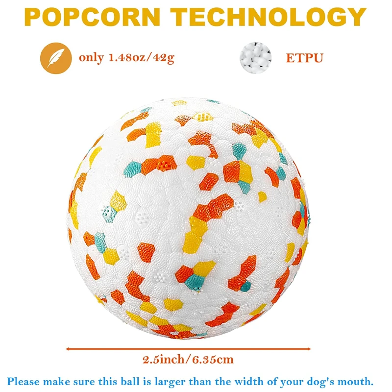 Высокоэластичный интерактивный игрушечный мяч для собак, неразрушаемый для агрессивных жевателей, легкий вес и твердый поплавок в воде
