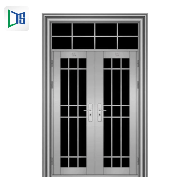 Aluminum alloy bulletproof safety door double laminated glass door frame design