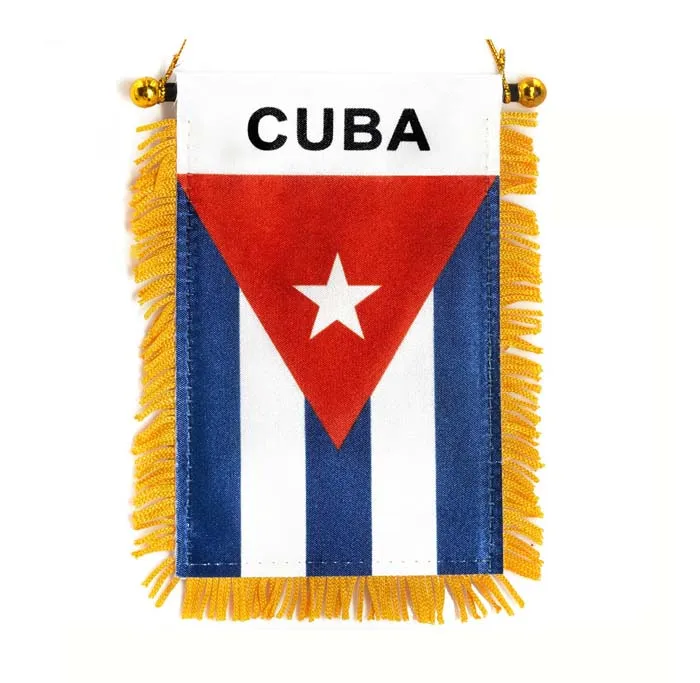 Custom Mini Cuban Cuba Window Hanging Flag for Car Rearview Mirror