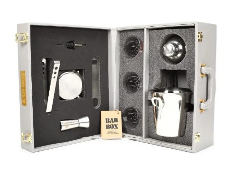 Bar Accessories Set Travel Bar Set Portable Leatherette Bar Set Wine Case Whiskey Case Briefcase for liquor vodka tequila  rum