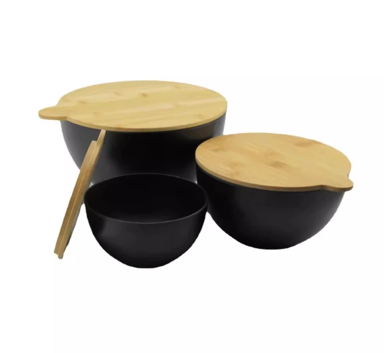 Лидер продаж 3700 мл экологически чистые миски из бамбукового волокна большие кухонные белый синий черный Меламиновый материал пищевое