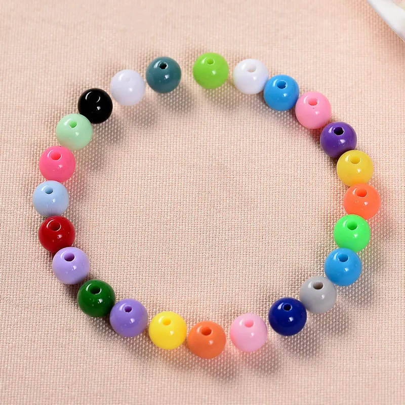 
Wholesale 4mm to 30mm perforated or non-perforated jewelry accessories DIY acrylic solid color other loose beads 