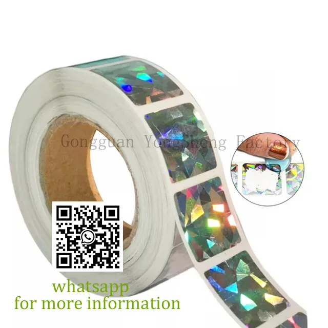 security scratch off label scratch off holographic peel off label sticker