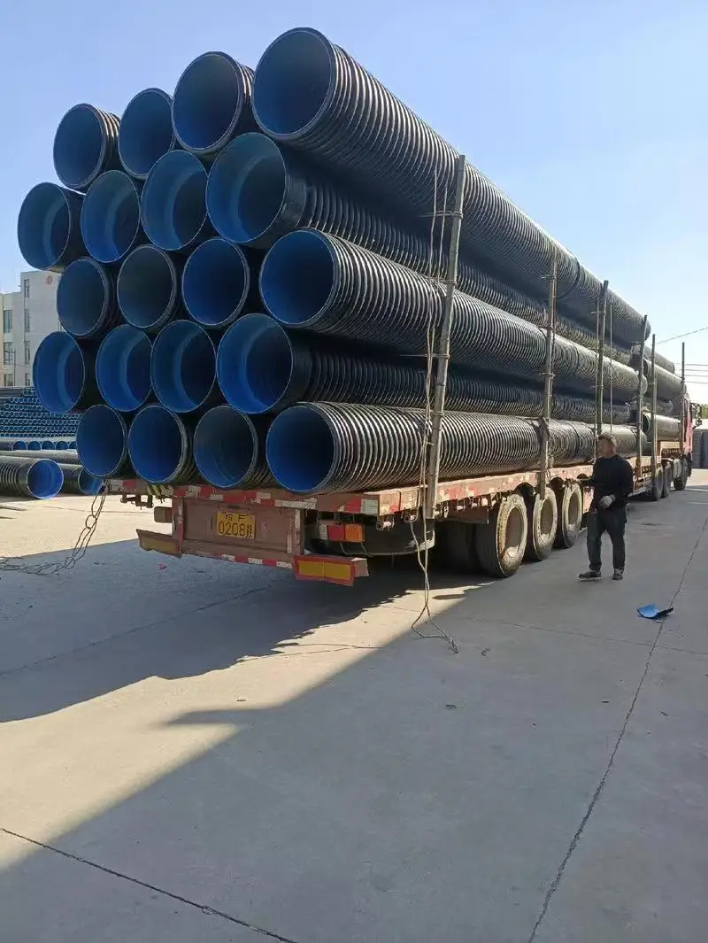 Double-Wall Corrugated Drainage Pipe PE/PP/PPS Flexible High Pressure 6mm Thickness Head Socket Connection Moulded Processed