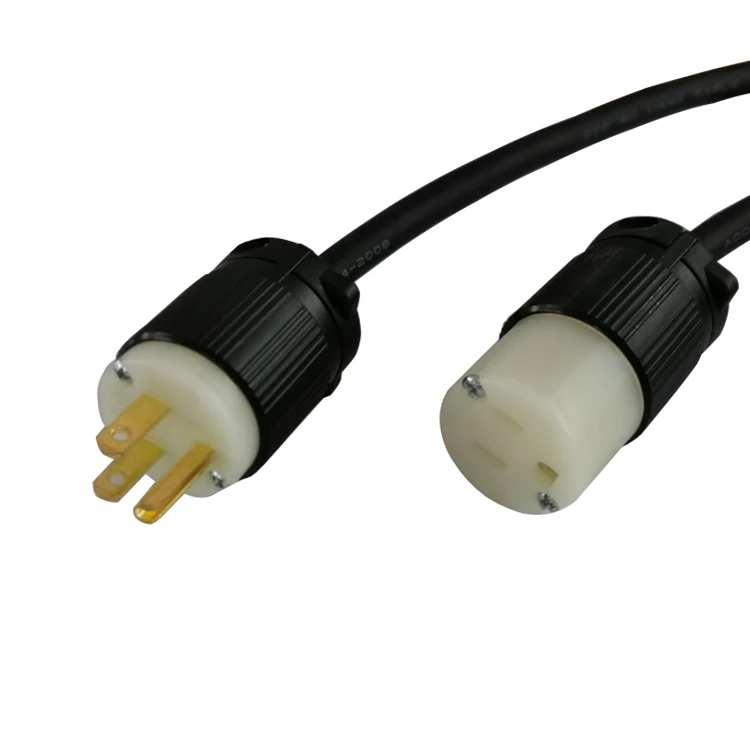 Customized length power edison box with 5-15 15 amp male plug and NEMA 5-15 power plug female connectors