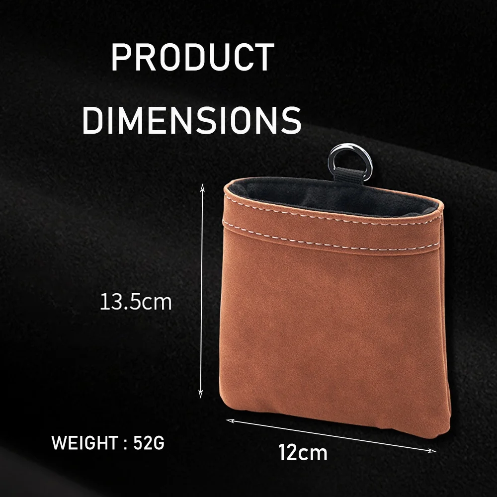 Car Outlet Hanging Organizer Seat Pockets Pu Leather Adjustable Storage Bag For Iphone Glasses Keys