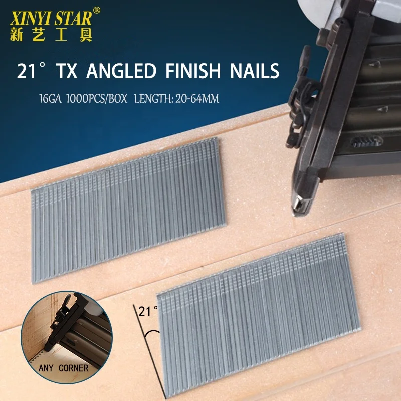 XINYI 20 Degree TX angled finish nails 16Gauge 20-64mm wooden nail