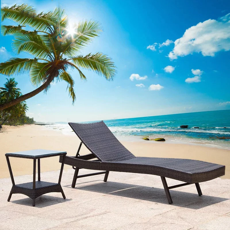 Outdoor Garden Patio Daybed Rattan Wicker Sun Lounger Chaise Lounge