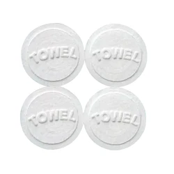 Customize Logo 100% eco friendly rayon cotton restaurants custom disposable hand towels compressed towel tablets wipes with logo