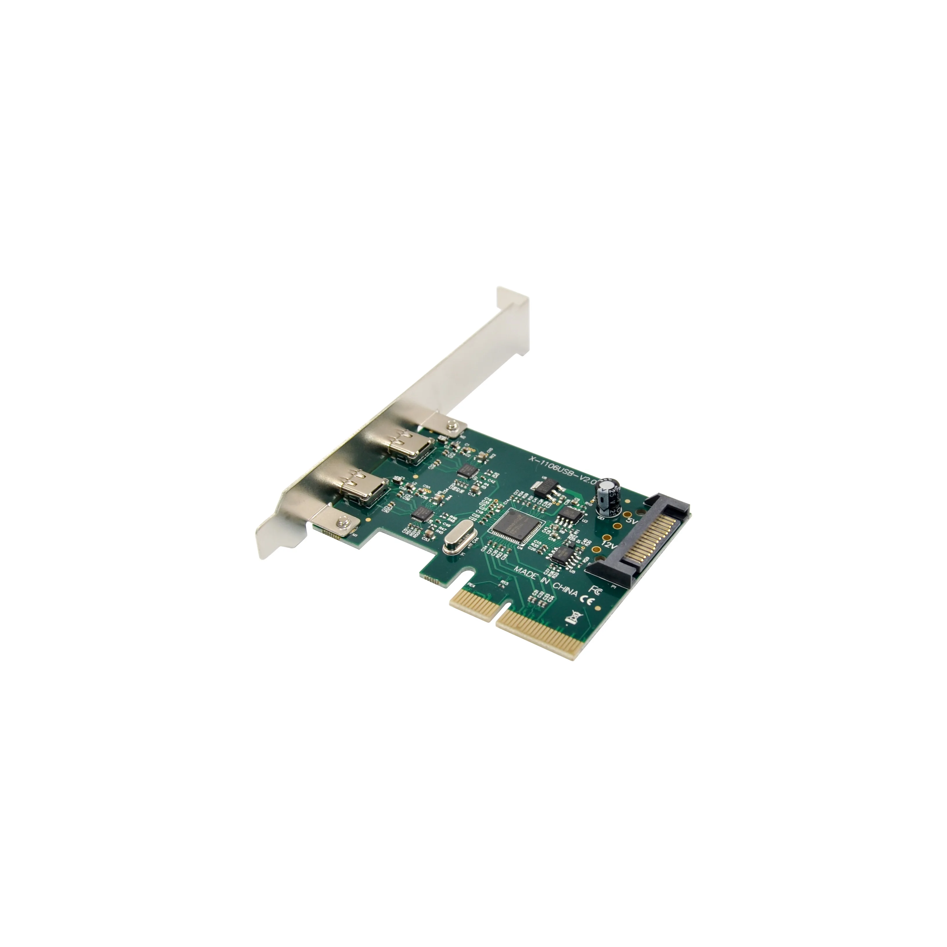 PCIe X 4 To USB3.1 Riser Card High Speed 10Gbps Adapter Type C Dual Port Host USB 3.1 PCI Express Expansion Card For Desktop