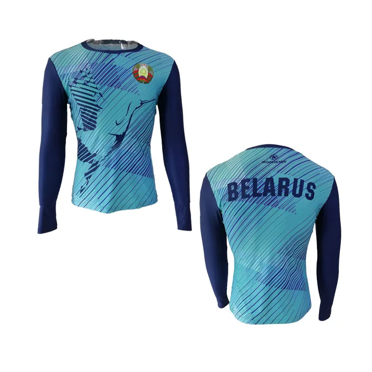 Roadstar polyester custom design long sleeve t shirt sports wear sublimation rowing shirt running shirt
