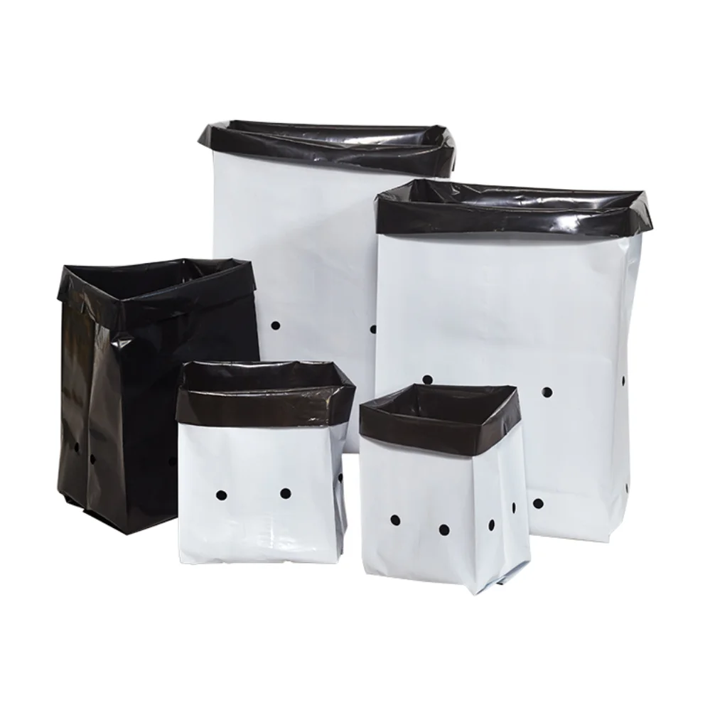 PE poly black white grow bags plastic planting pot seeding nursery bags for plants