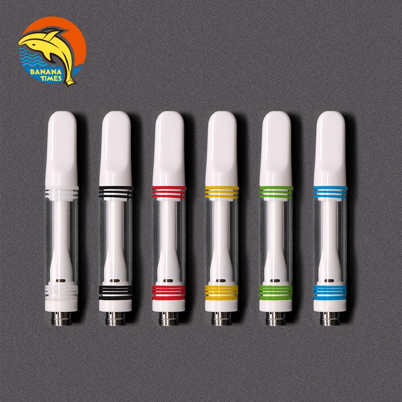 No Metal Cartridge Ceramic Coil 1ml Empty CBD Vape 510 Cartridge Glass cylinder box Thick Oil Carts