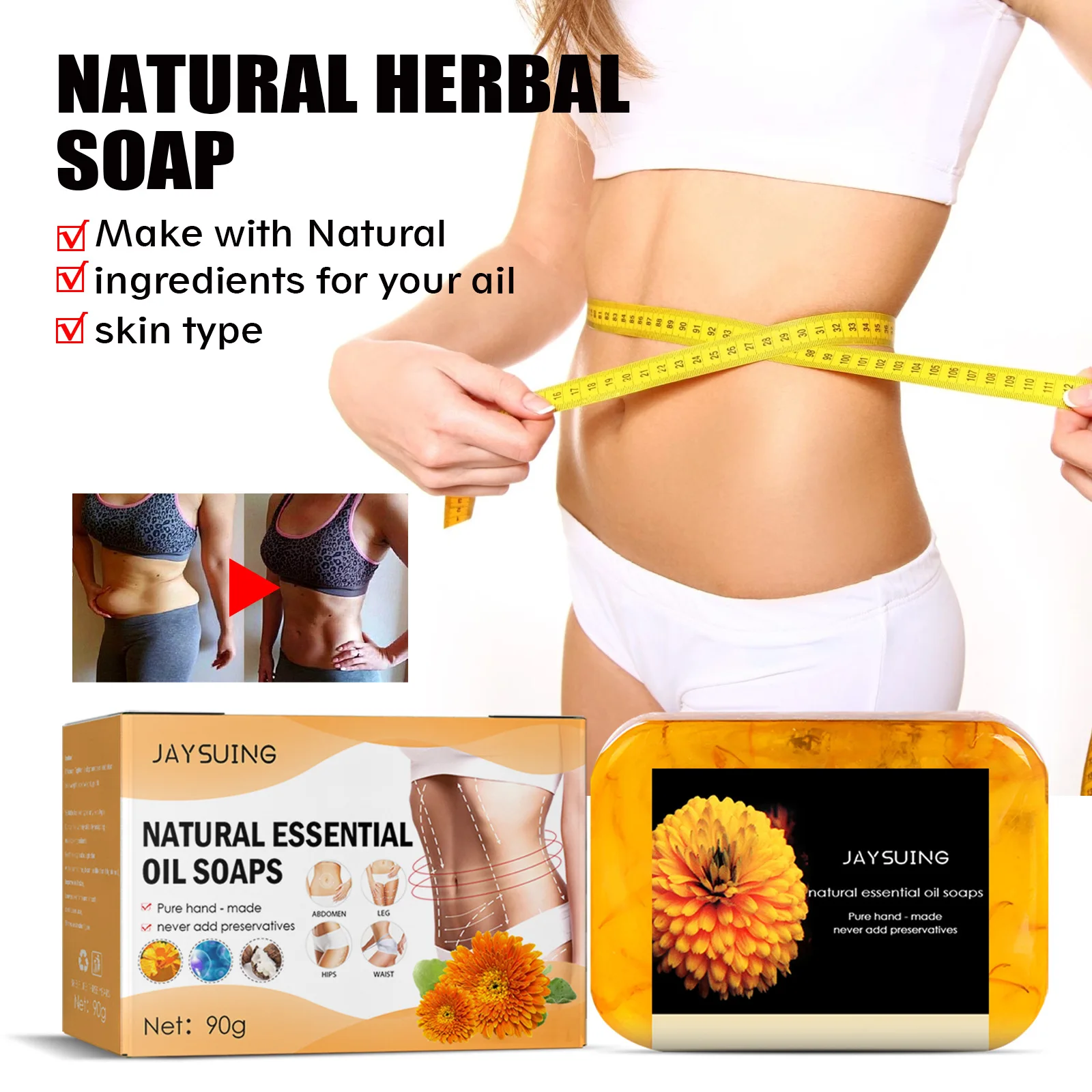 Jaysuing Custom Logo Slimming Products For Weight Loss Bathing Soaps Handmade Soap Essential Oil Soap