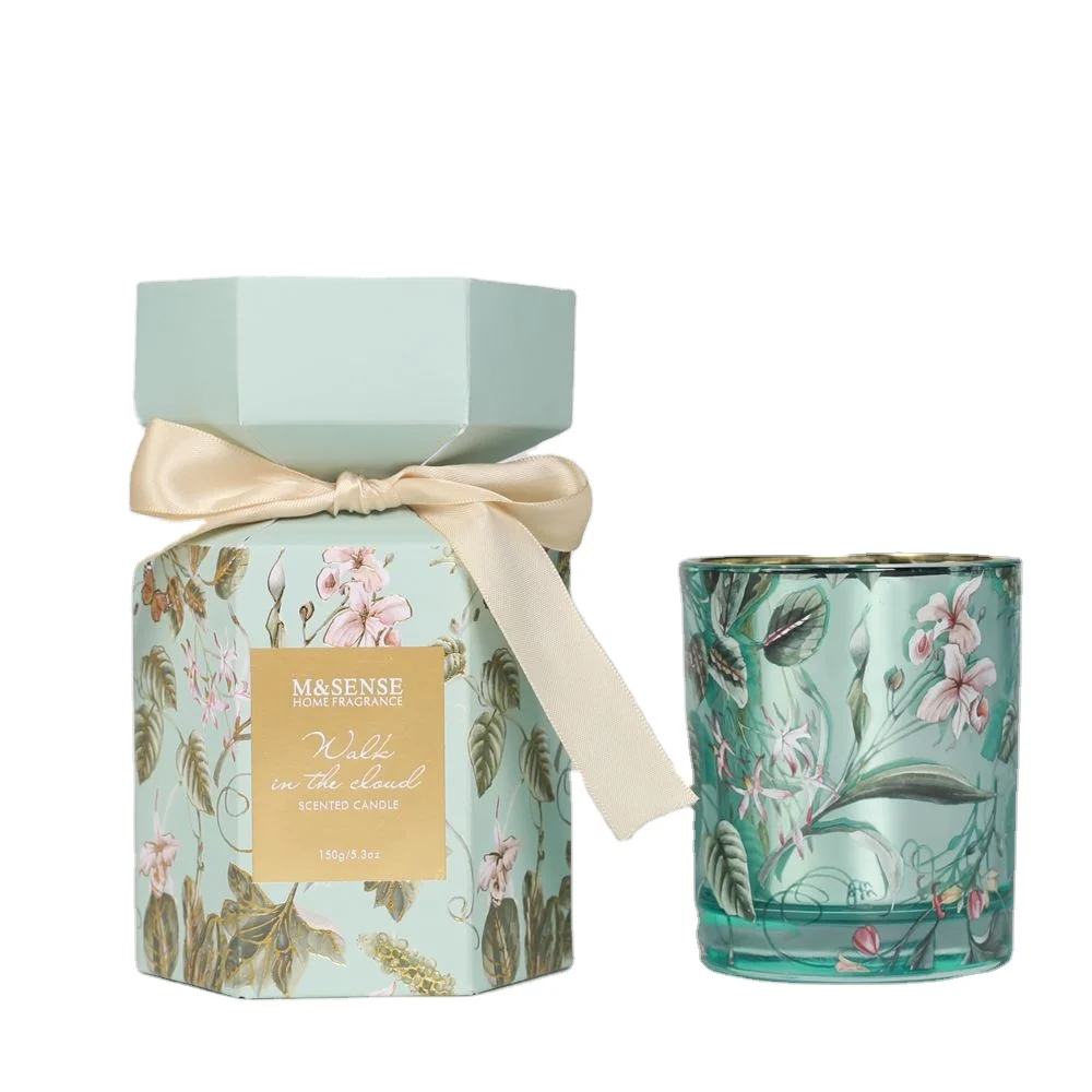 M&Sense Bow-tie Box Wholesale Fragrance Essential Oil Natural Flower Decal Custom Scented Candles
