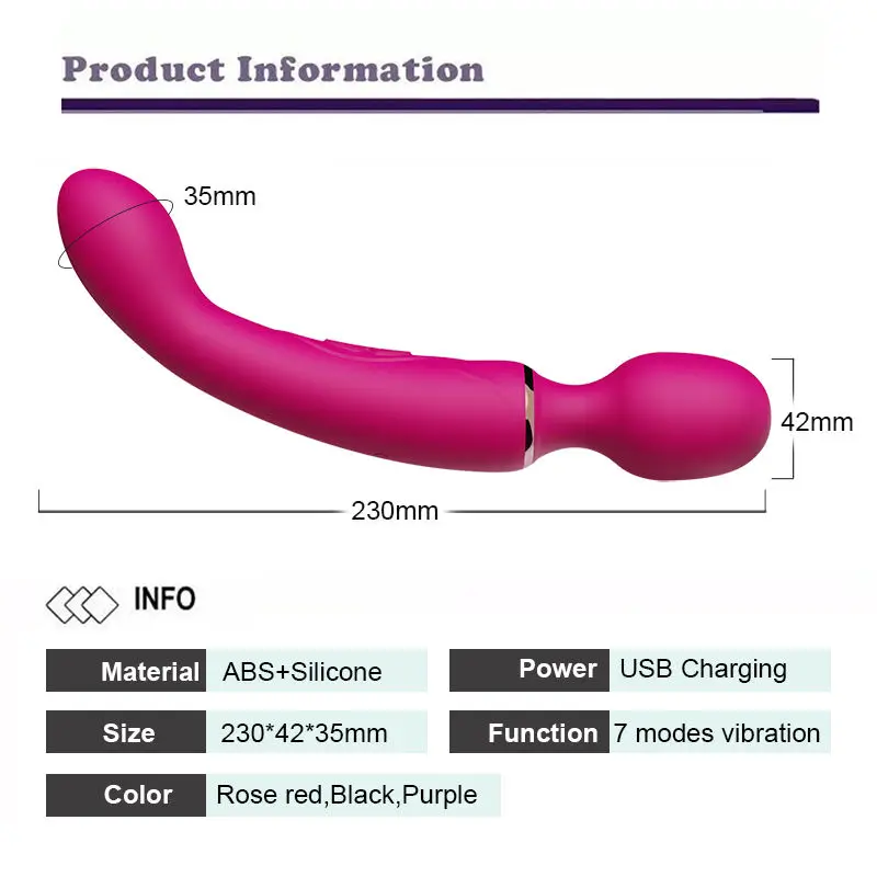 Adult Sex Product G-Spot Masturbation  Double Head Double Shock AV Vibration Vibrator For Women