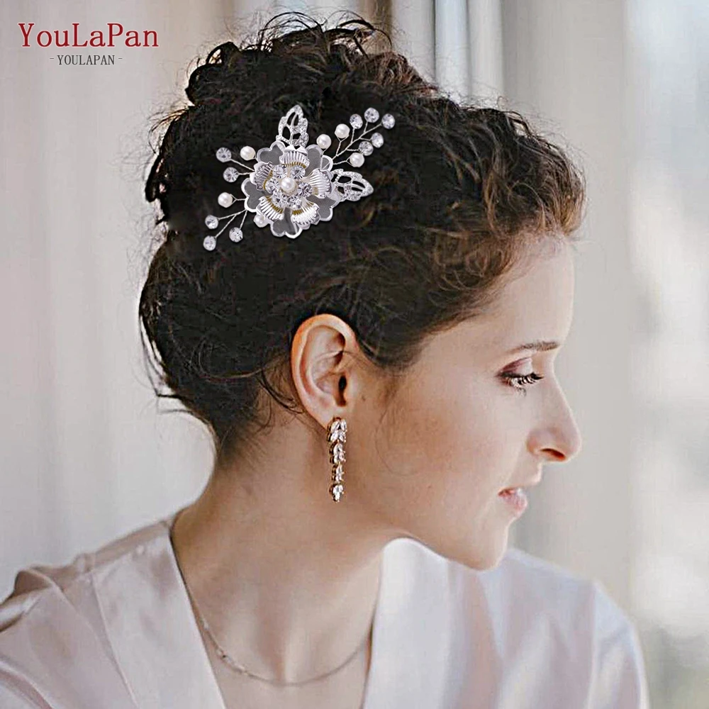 YouLaPan HP505 Jewelry Hairpin Accessories Alloy Hair Design Tool Pearl U-shaped Hair Fork Wedding Bridal Hair Accessories