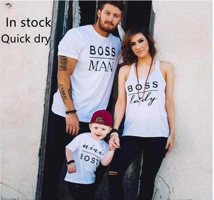 Stylish Letter Printing Design Toddler T-shirt Family Clothes Breathable Family Matching Outfits