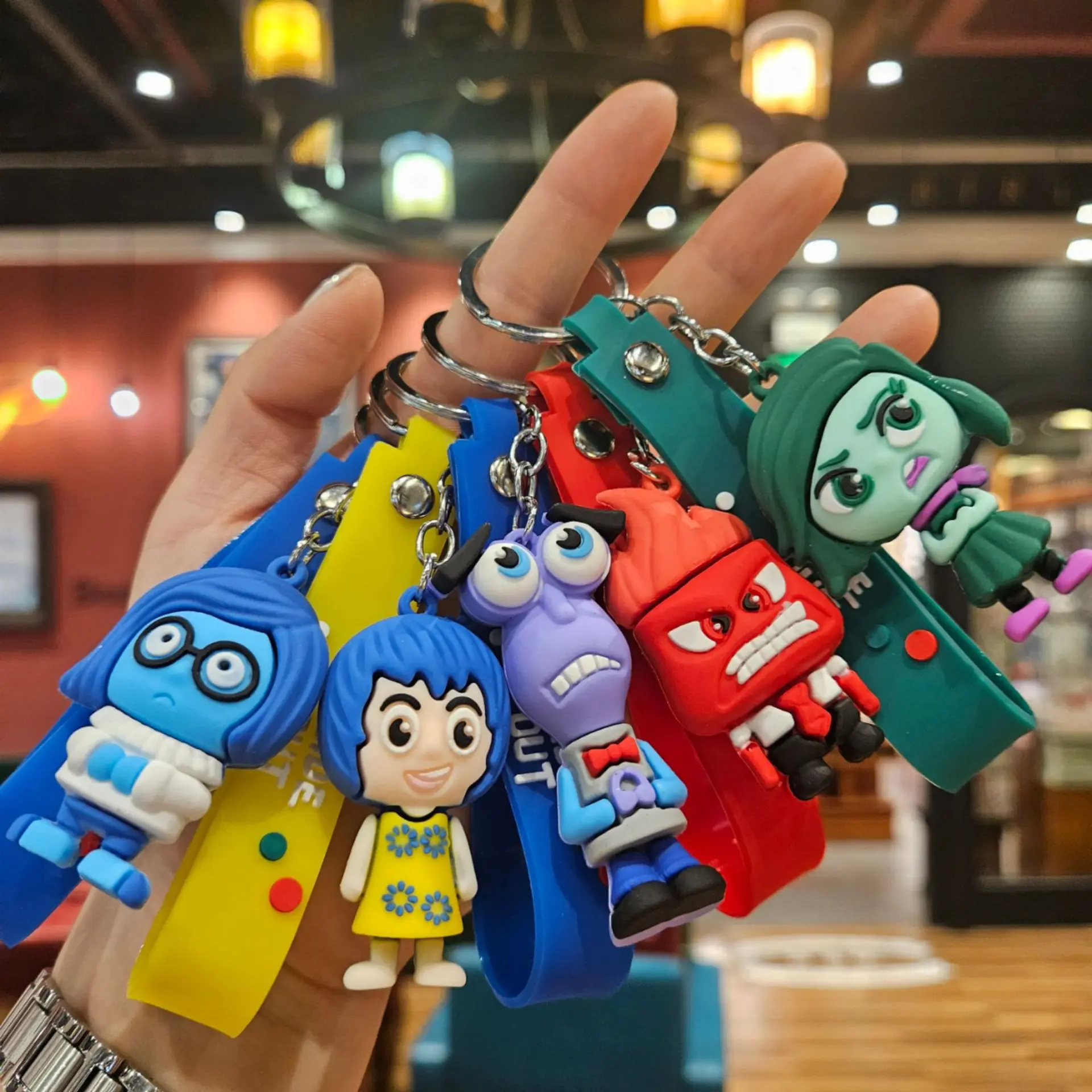 Latest Inside Out2 Movie All 9 Style Characters Keychain 3D Doll PVC Soft Rubber Anime Car Bag Pendant Gift Inside Out Keychain
