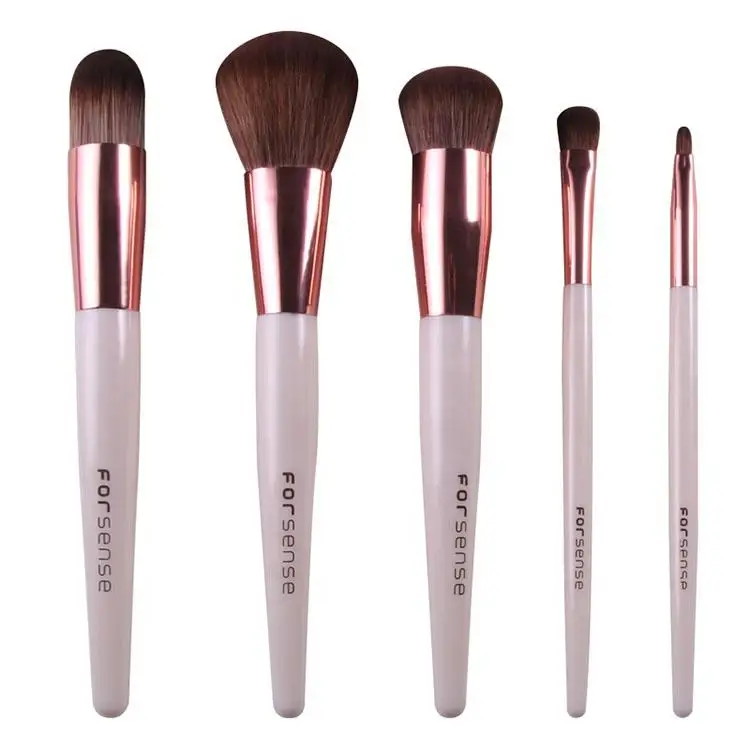2022 Hot Selling 5pcs Slim Waist Plastic Handle Makeup Brush Suits