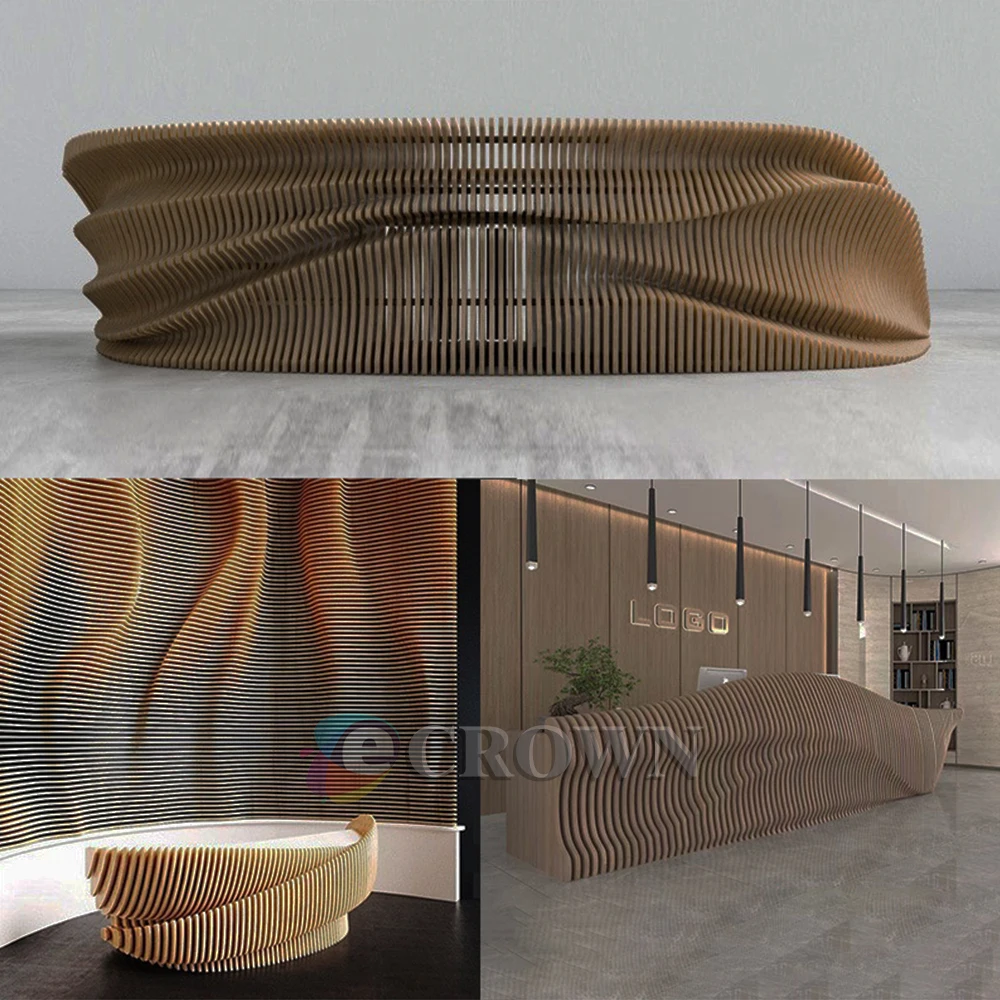 Hot Sales kiosk modern Fluffy cashier table checkout Slip reception office store design For