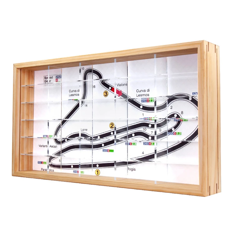 1/64 Parking Lot Scene Car Model 3D Hanging Painting Scene Acrylic Transparent Dustproof Built-In Light Parking Lot