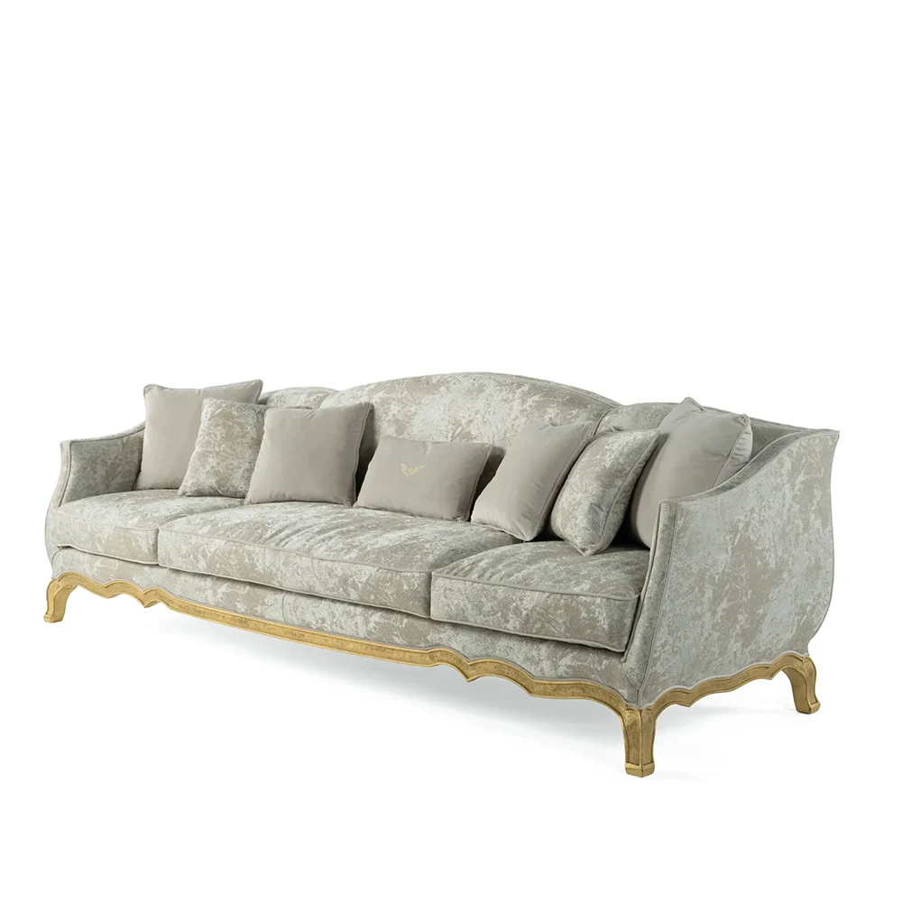 villa 1 2 3 4 seat American wood fabric modern European sofa high end luxury European sofa set furniture