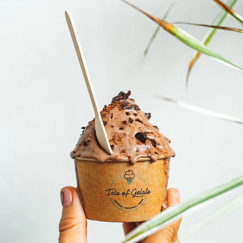 Wholesale disposable mini size eco spoon for ice cream eating