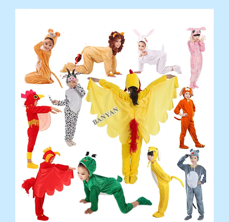 Woman Kindergarten Animal Show Performance Woodpecker Lion Little Rabbit Frog Mouse Fox Rooster Clothing Stage Costumes