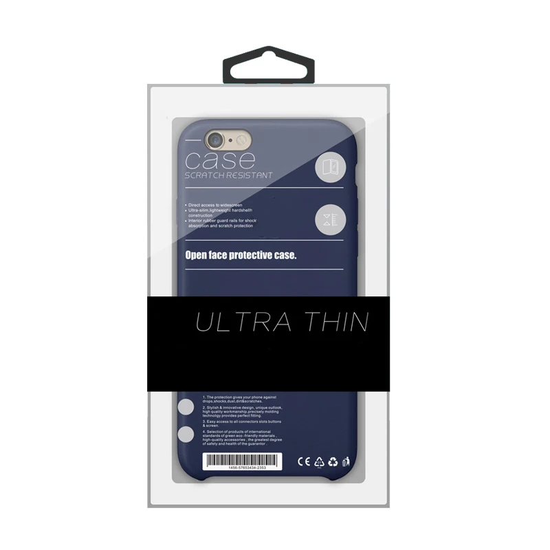 
New design black or other colored phone case pvc packing plastic box 