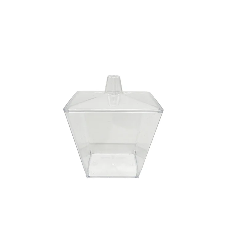 7oz Biodegradable Dessert Cups Clear Mini Pudding Cup Plastic Dessert Cup with Lid