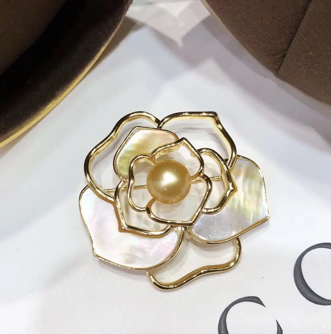 High Quality Flower Brooches for Women Gift Rose Brooch And Pearl Flower Camellia Accessories Girl