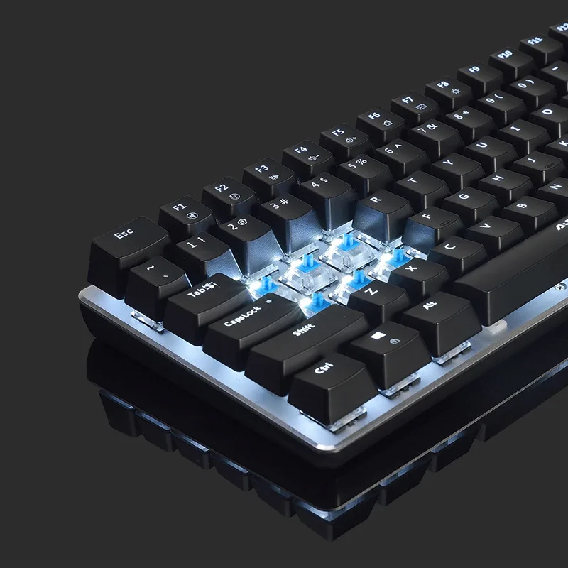  Механическая клавиатура N-key с голубым переключателем 82 клавиши черный переключатель игровая