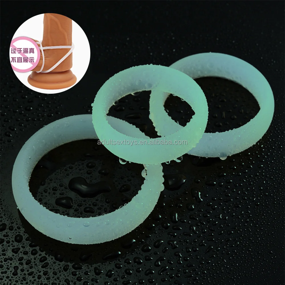 3 Pcs/Set Luminous Silicone Penis Rings Light Up Sex Toys Male Delay Ejaculation Glow In Dark Cock Rings for Men