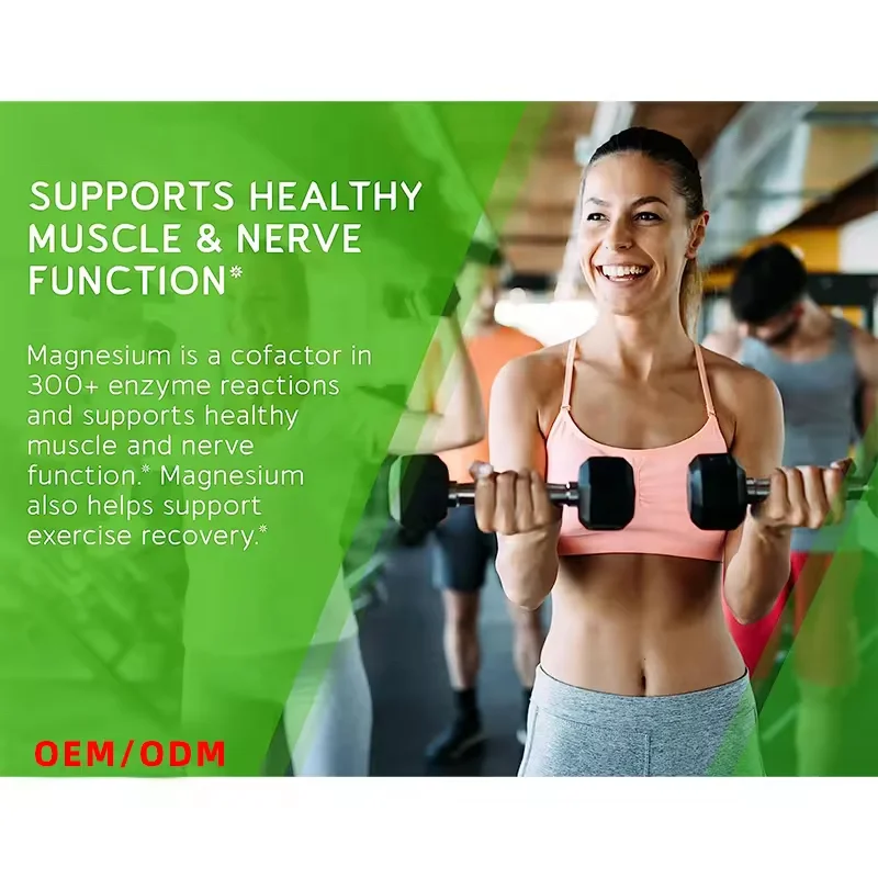 High Absorption Vegan Non-GMO Triple Magnesium Complex Capsules 300mg Magnesium Glycinate Malate Citrate for Muscles Nerves