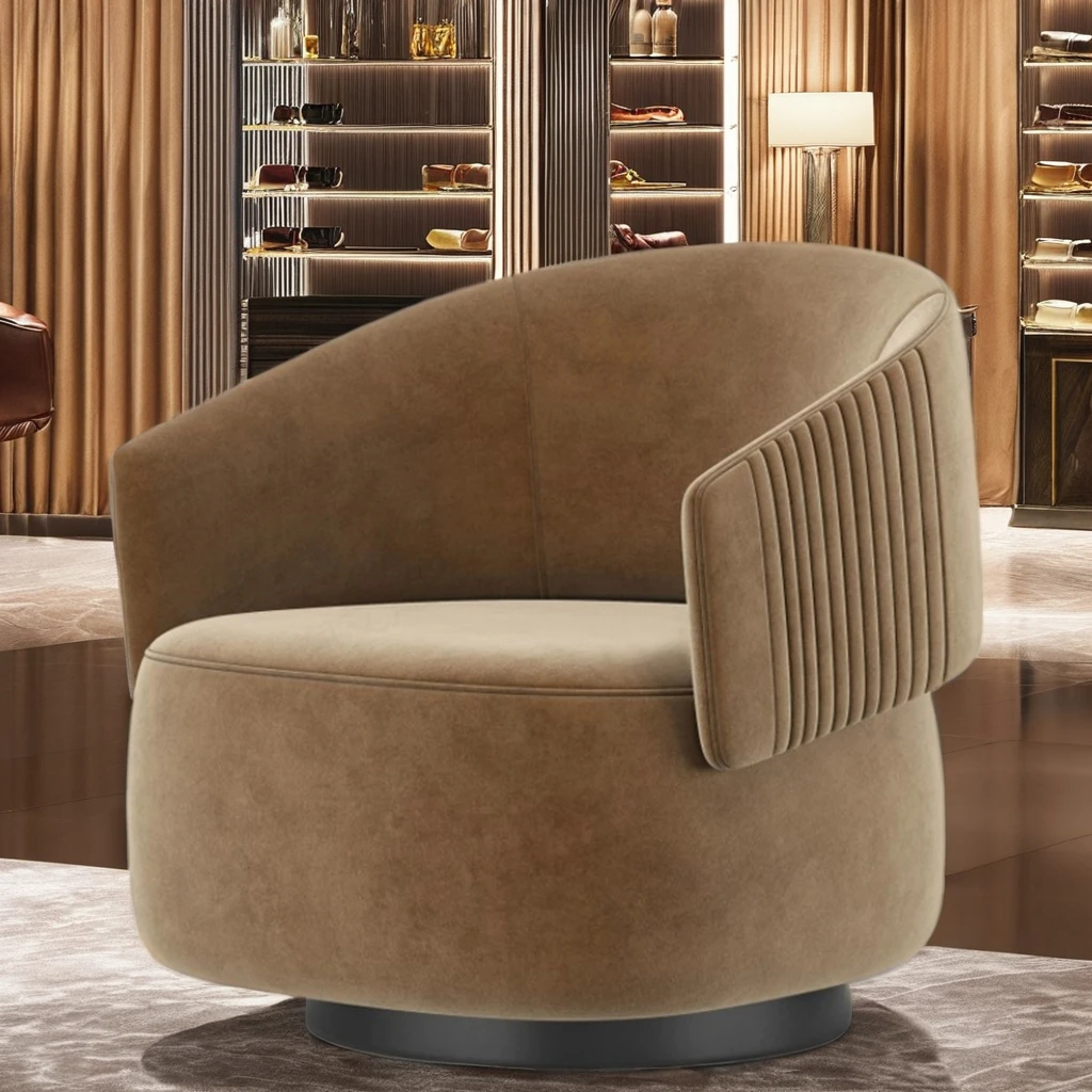 Modern Nordic Living Room Furniture Luxury Club Sofa Arm Chair Armchair Boucle Wide Barrel Velvet leisure chairs