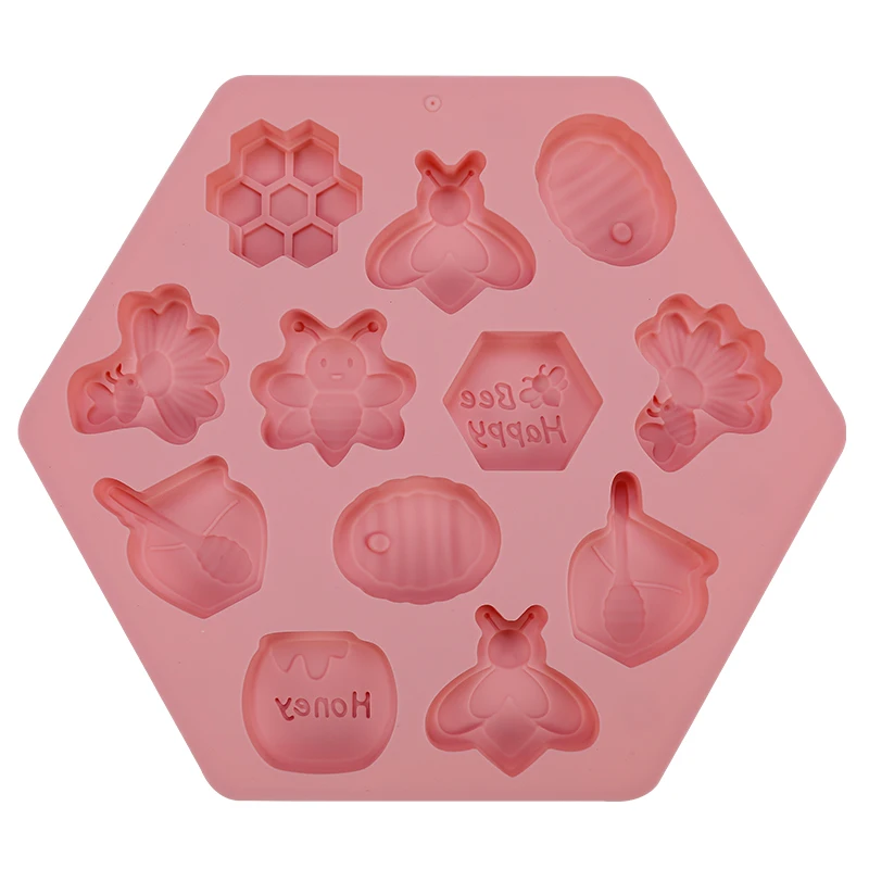Trending products new arrivals hexagon honey bees silicone cake molds for handmade chocolate molds baking moulds