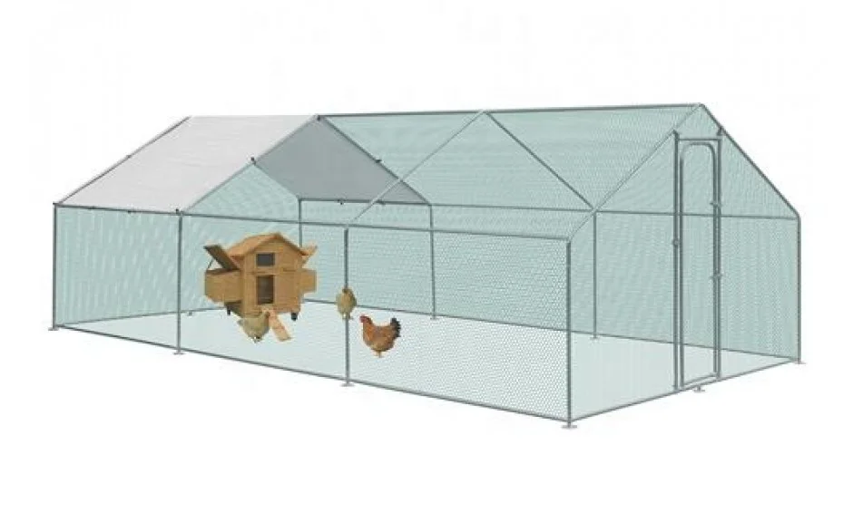 Large Metal Wire Chicken Run Walk in Chicken Coop for Poultry Hen Cage Run with Cover