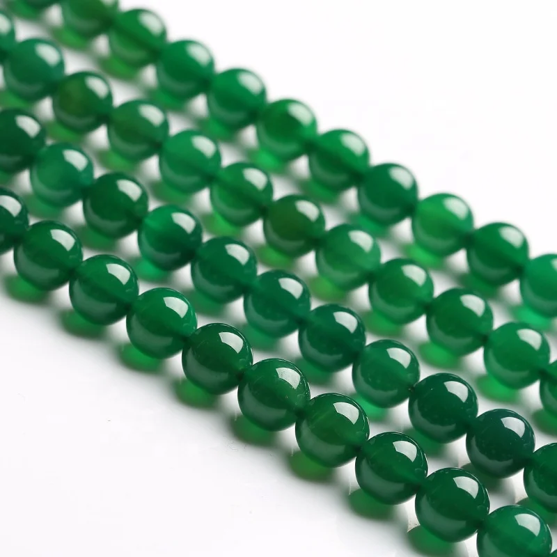 SY wholesale 8-16mm Round Beads For Jewelry Making round natural loose green agate stone beads