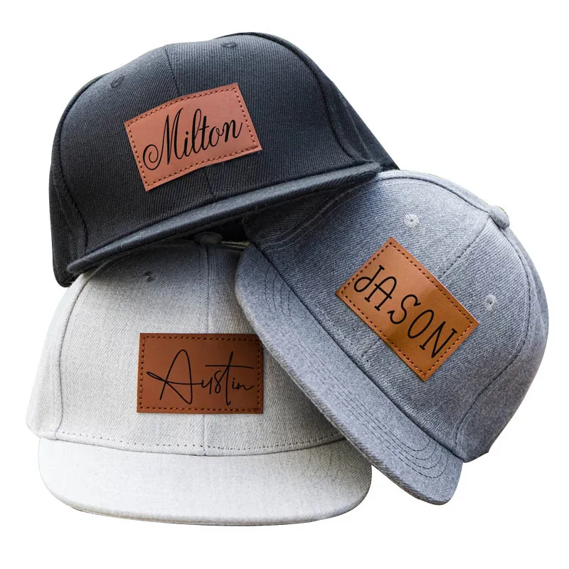 high quality sports caps for kids children sun hat leather patch custom toddler snapback cap hat