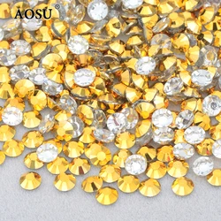 AOSU Wholesale 2mm 3mm 4mm 5mm 6mm Jelly Hyacinth AB Crystal Strass Applique Flatback Resin Rhinestones For DIY Crafts