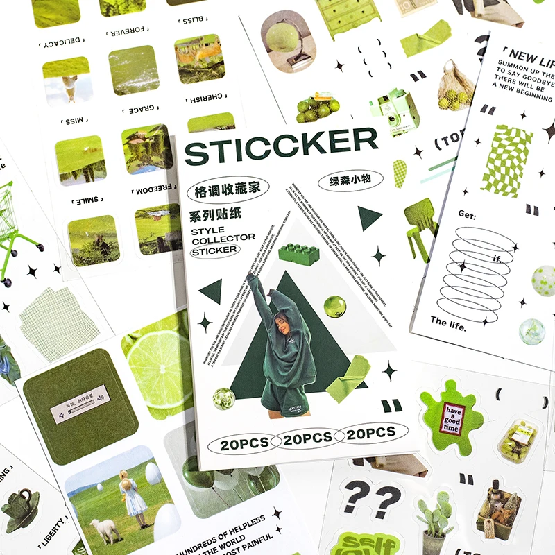 20pcs/Set Style Collector Sticker Paper Stickers Scrapbooking DIY Cute Washi Account Decoration Stickers