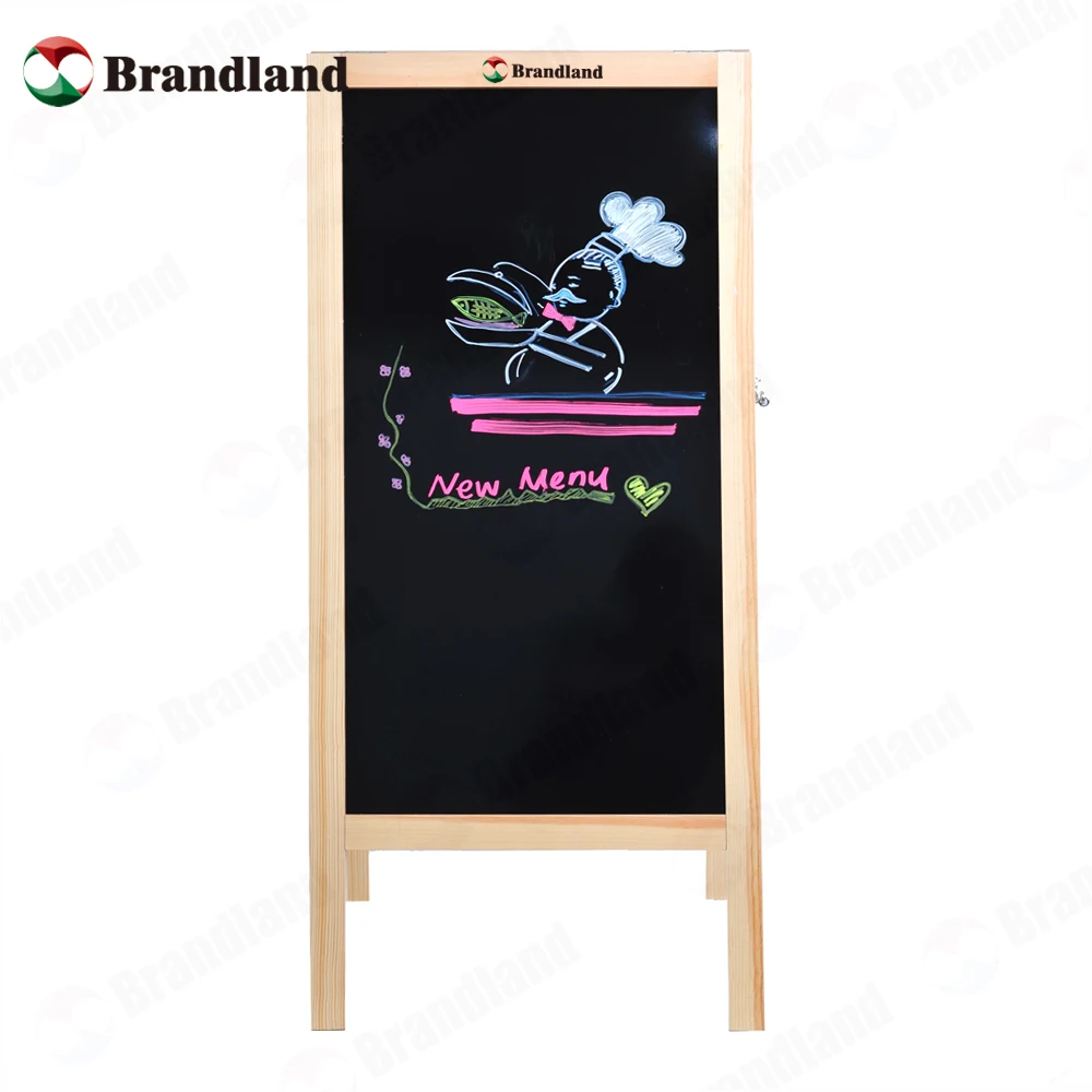 Custom size Freestanding Wooden A Frame Double Sided Chalkboard for Tabletop Menu Board (1600435257525)