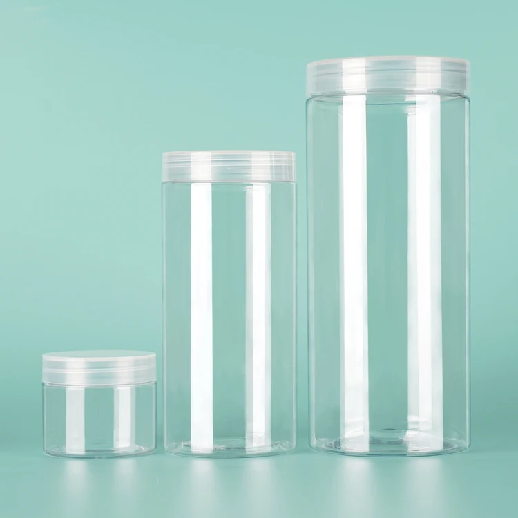 Wholesale Custom Large Capacity Food Storage Jars Health Food Grade Material Transparent Plastic PET Container With Lid
