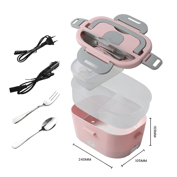 Removable Food Storage Heater Car Household Use Food Heater With Stainless Steel Container Electric Heating Lunch Box