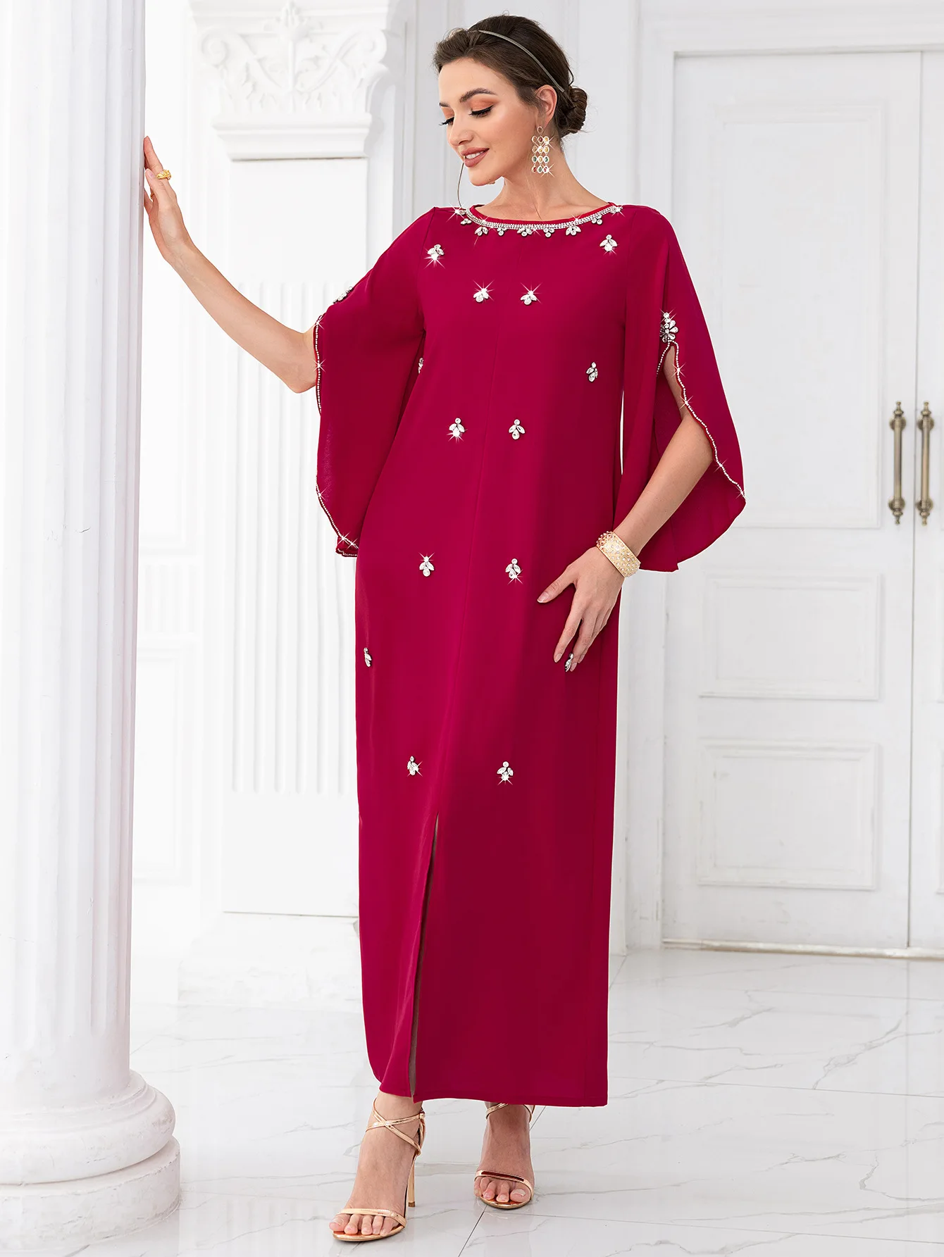 Arabic Evening Party Dress Women Luxury Moroccan Hand Sew Caftan Dubai Saudi Jalabiya Muslim Gown Kaftan Wholesale