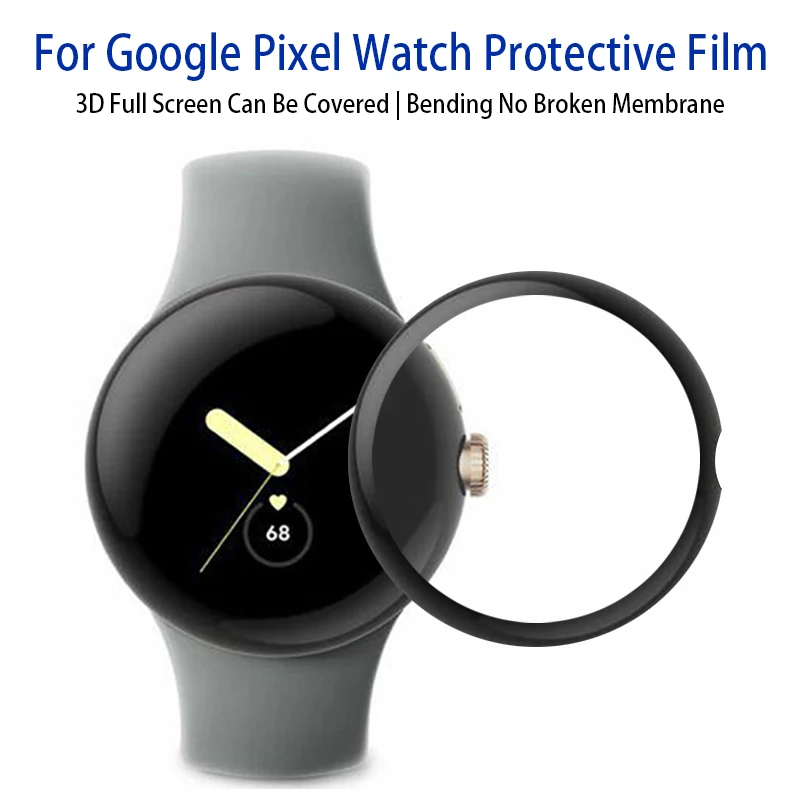 3D Curved Soft Edge Protective Film For Google Pixel Watch Soft TPU Screen Protector Films For Google Pixel Watch Accessories