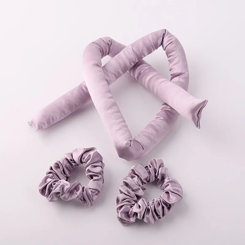 100% чистого шелка Heatless волосы кудри мягкие щипцы для завивки волос Ролики шелковый атлас бигуди без тепловой губки 22