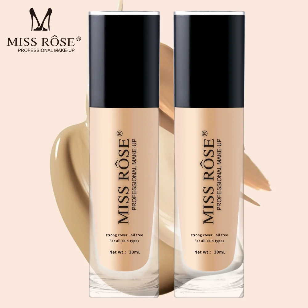 MISS ROSE  liquid permanent concealer foundation makeup light and lightweight makeup oil skin foundation