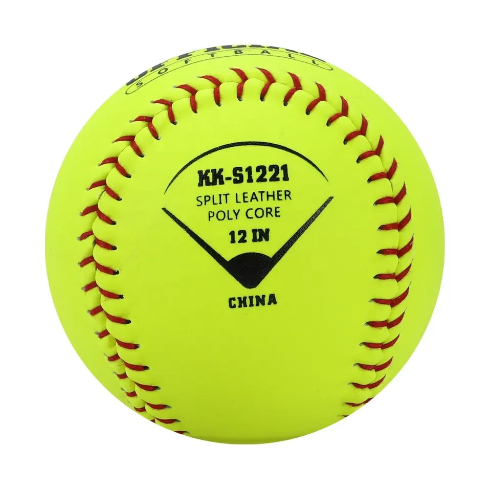 Wholesale customer logo softball balls 12inch leather weighted softball